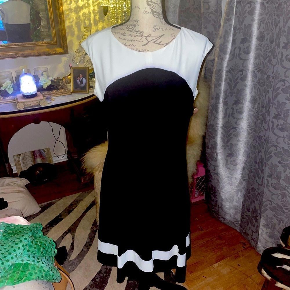 American Living Black & White Sleeveless Dress